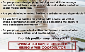 Web Coordinator Position 